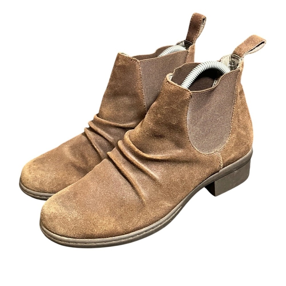 Bogs Auburn Slip On Womens 7.5 Brown Waterproof Leather Ruched‎ Chelsea Boots